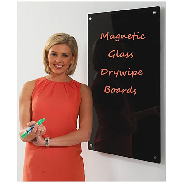 Write On® Monochrome Magnetic Glass Drywipe Boards