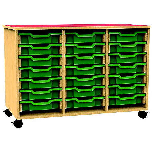 Funky Triple Bay Mobile Shallow Tray Unit