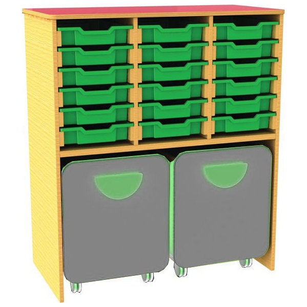 Funky 18 Tray Storage Unit With Docking Space
