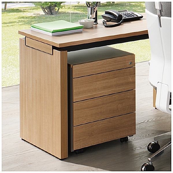 BN SQart Managerial Veneer 3 Drawer Mobile Pedestals With Pen Drawer