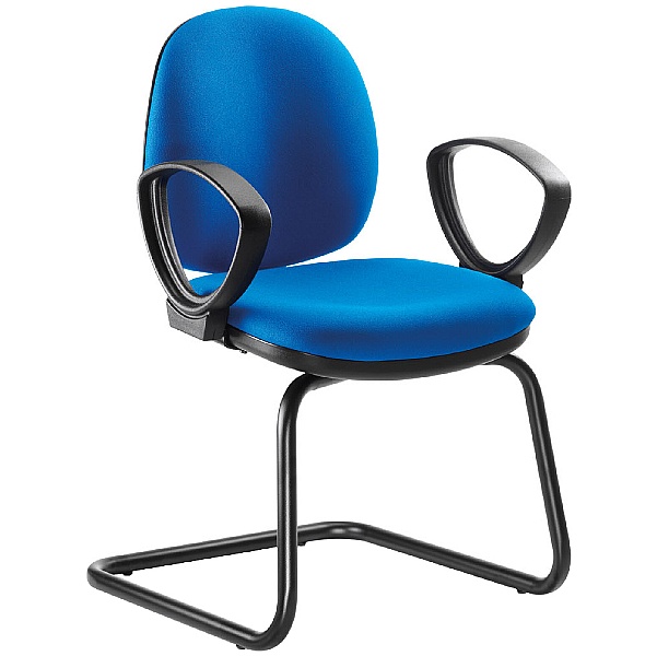 Goal Mid Back Cantilever Visitor Chair Fixed Arms