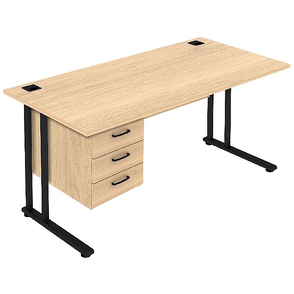 Elite Flexi Rectangular Desks - Single Fixed Ped