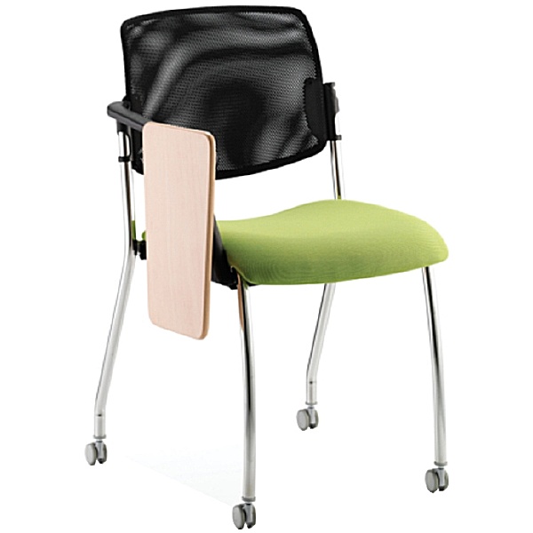 Alina 4 Leg Mesh Back Writing Tablet Chair Castors