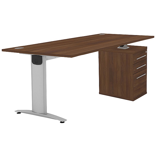 Protocol iBeam Rectangular Desk With High Pedestal