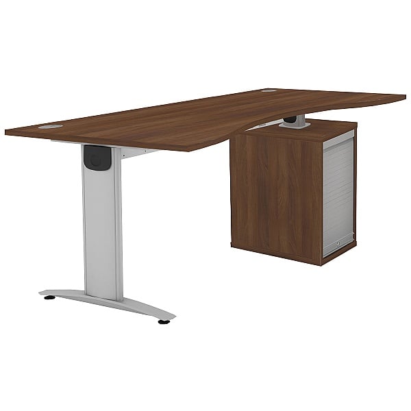 Protocol iBeam Double Wave Desk With Tambour Pedes