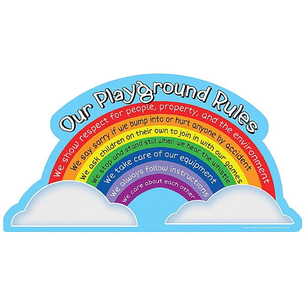 Rainbow Playground Rules School Sign