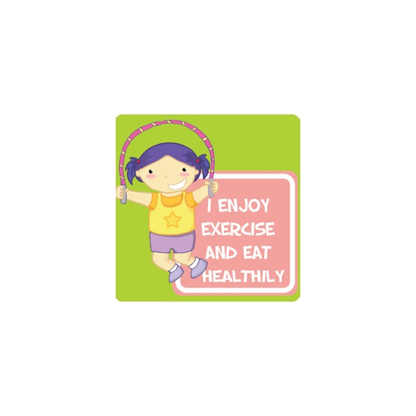 Positive Affirmation Exercise And Eat Healthily School Sign