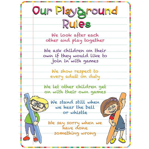 Pencil Playground Rules School Sign