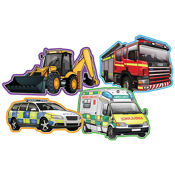 Vehicles At Work Set Of 4 Signs