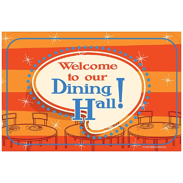 Welcome To Our Dining Hall Striped Sign