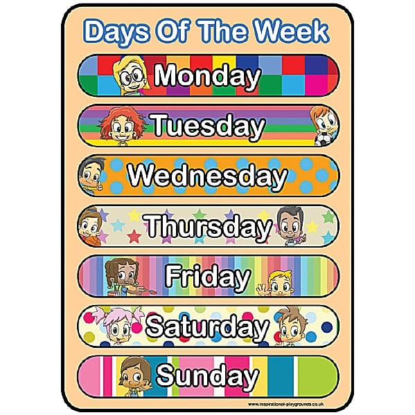 Days Of The Week Colourful Sign