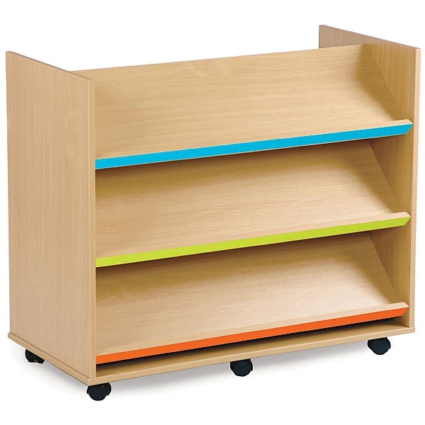 Bubblegum 3 Angled Coloured Shelves Library Unit
