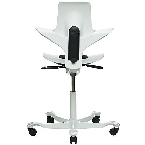 HÅG Capisco Puls 8010 - Sedia Ergonomica Pieghevole Con Ruote, Base Silver, Bianca - Altezza Regolabile, Leggera E Maneggevole - 4