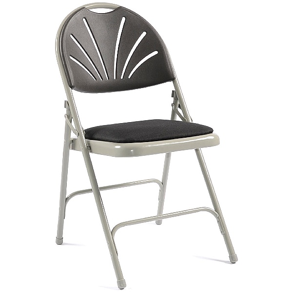 Fan Back Upholstered Folding Chair (Pack of 4)