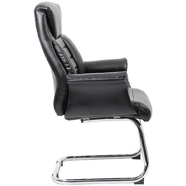 Jersey Executive Leather Faced Office Visitor Armchairs