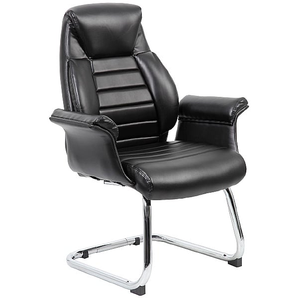 Jersey Executive Leather Faced Office Visitor Armchairs