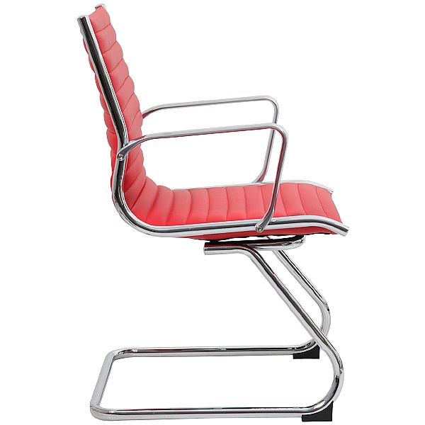 Abbey Red Leather Visitor / Boardroom Chairs Free UK Delivery