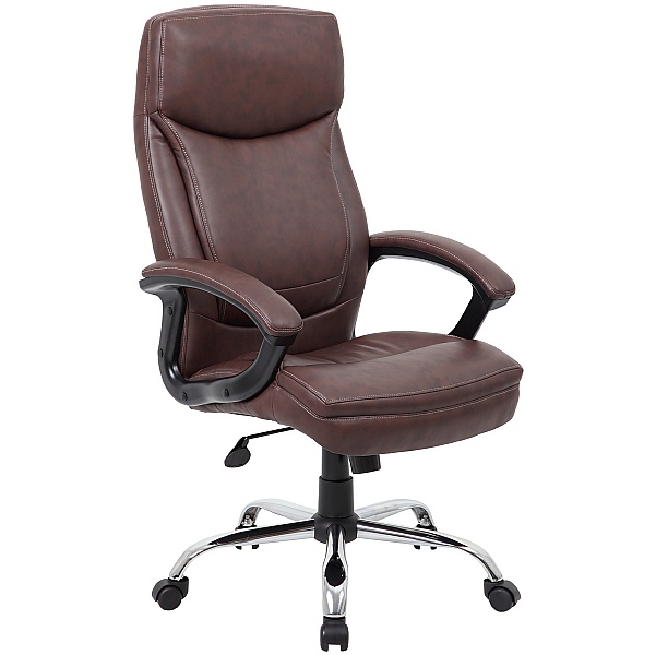 Modena Brown High Back Leather Manager Chairs