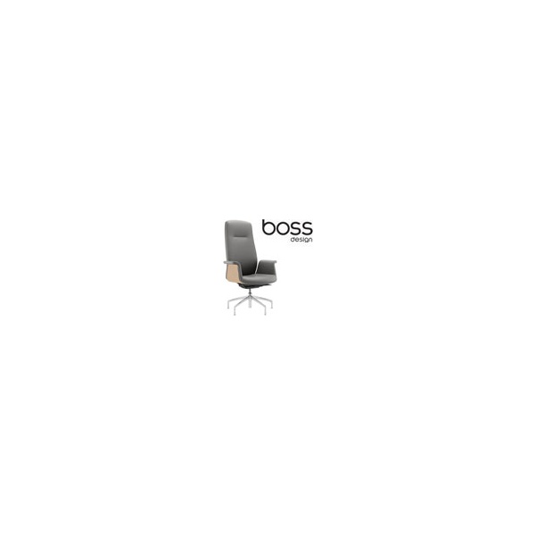 Boss Design Mea High Back Task Chair With Veneer & Glides Executive