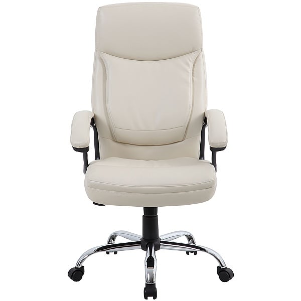 Modena Cream High Back Leather Manager Chairs