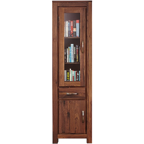 Fernhurst Solid Walnut Narrow Glazed Bookcase