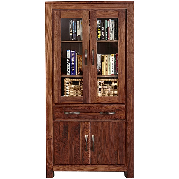 Fernhurst Solid Walnut Large Glazed Bookcase