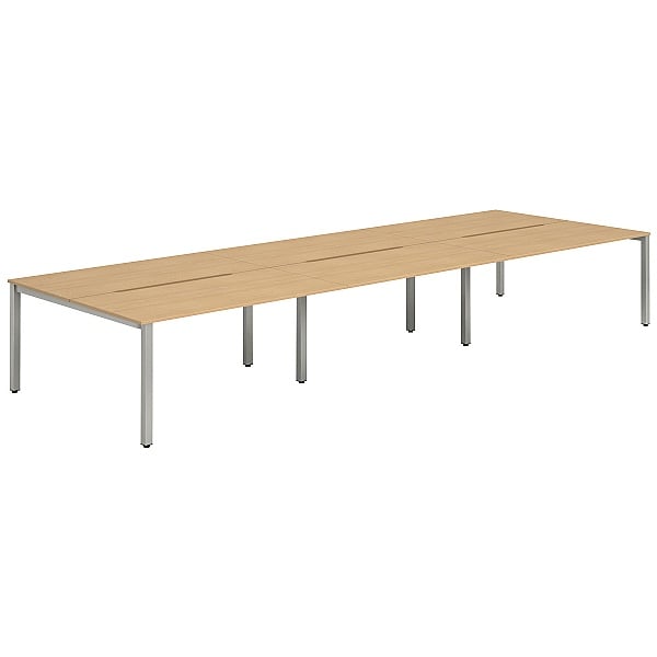 NEXT DAY InterAct Sliding Top Back to Back 6 Person Bench Desks