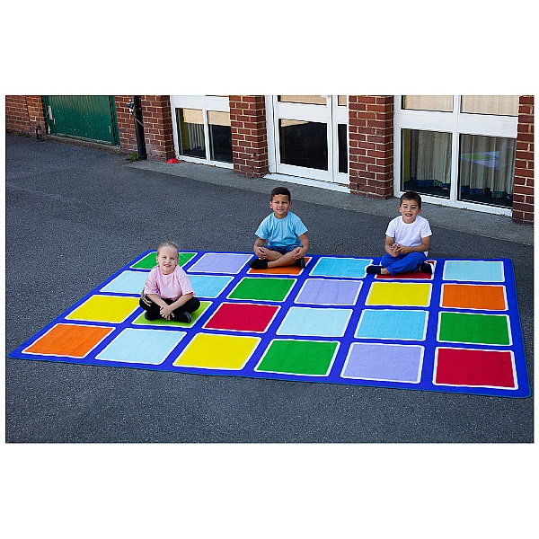 Rainbow Rectangular Outdoor Play Placement Mat