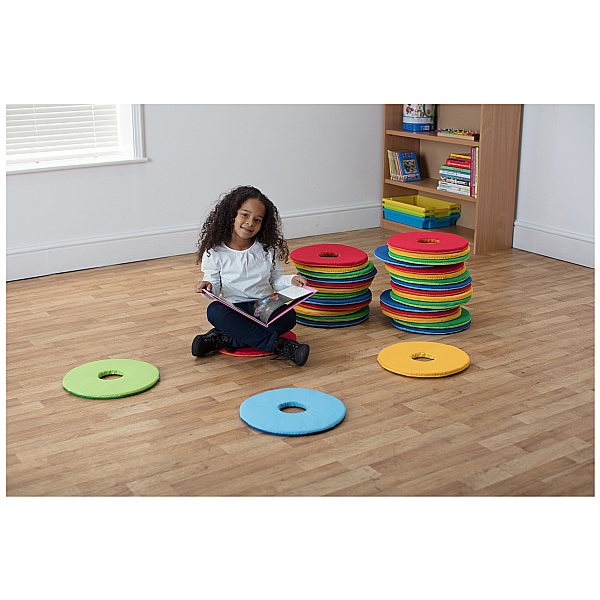 32 Rainbow Circular Cushions Cushions, Mats, & Rugs