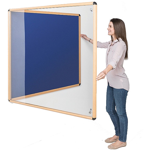 Shield Design Wood Effect Tamperproof Noticeboards