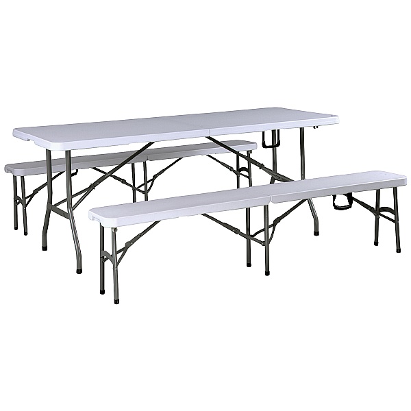 Atlantic Fold-in-Half Poly Table and Bench Bundle Deal