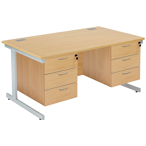 Commerce II Rectangular Desk With Double Fixed Ped