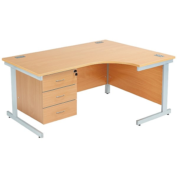 Commerce II Ergonomic Desks With Fixed Pedestal