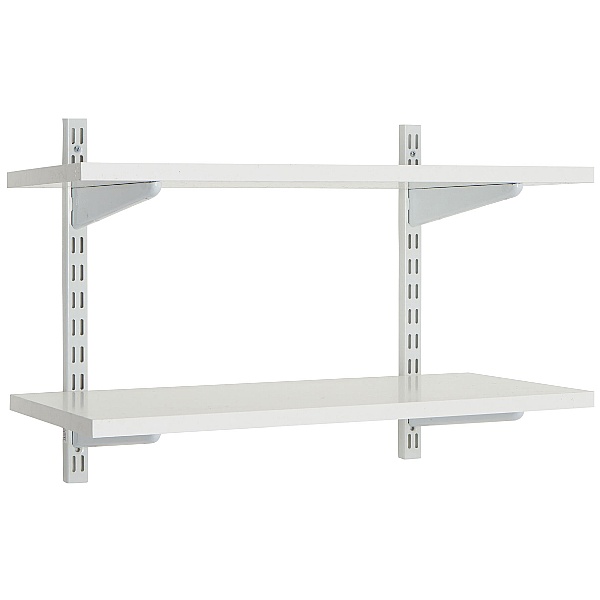 Office Wall Mounted Shelving Kit in White Free UK Delivery