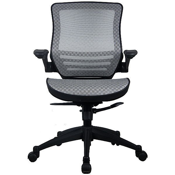 Ergonomic Mesh Office Chair With Lumbar Support - Height Adjustable, Flip-Up Arms, Black - View #10