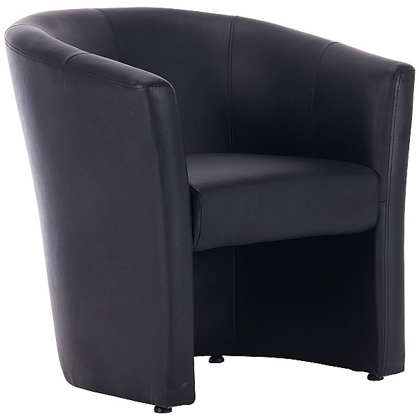 Brighton Black Bonded Leather Tub Chair