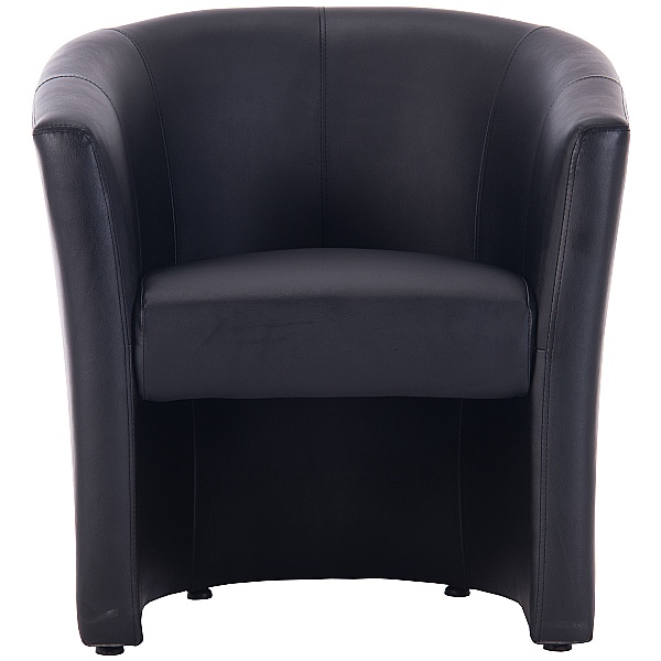 Brighton Black Bonded Leather Tub Chair