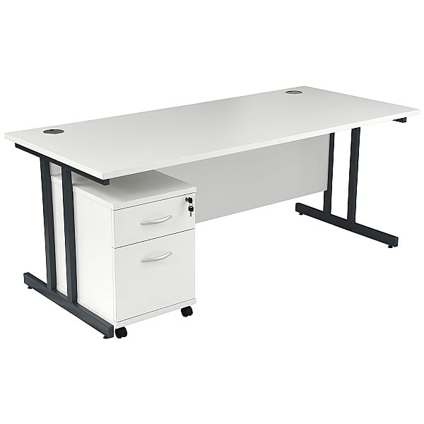 Deluxe Cantilever Desk With Pedestal | Office Furniture Online