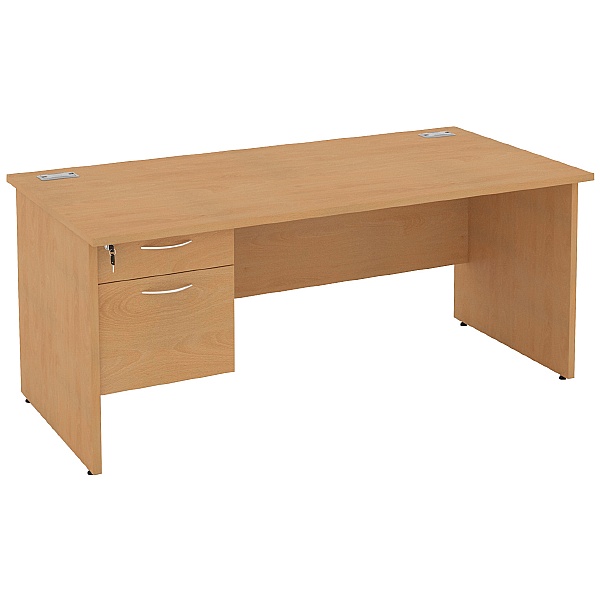 Rectangular Panel End Desks With Single Fixed Ped