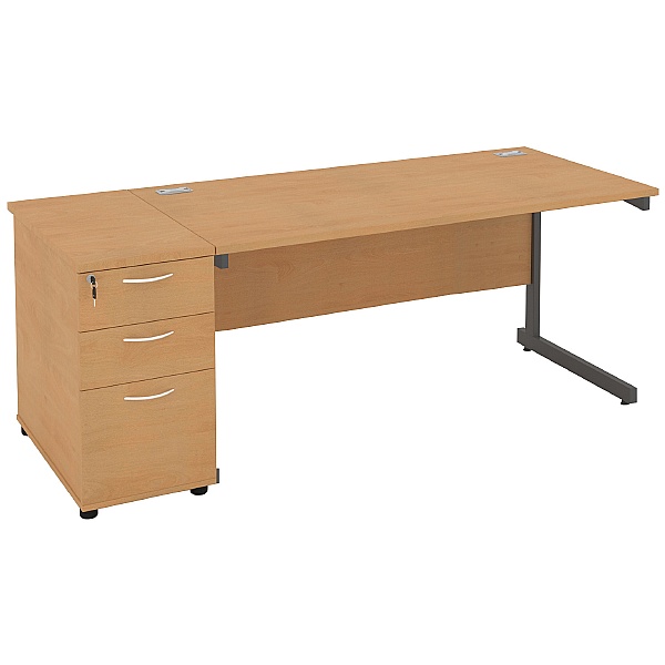 Rectangular Desks With Desk High Pedestal