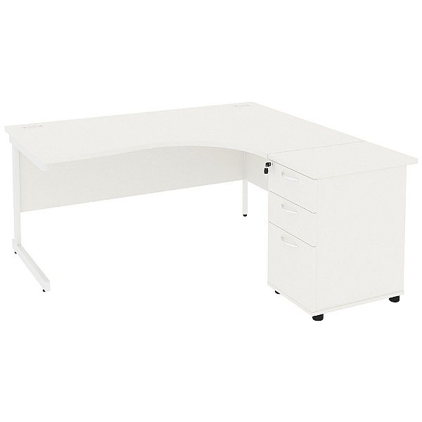 Special Offer - NEXT DAY Vogue White Cantilever Combi Desks