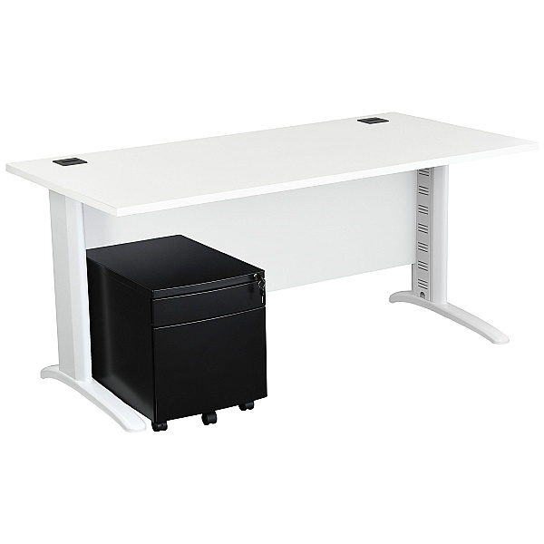 Karbon K5 IT Desks With Metal Low Mobile Pedestal