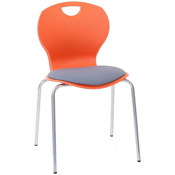 Evo Polypropylene Four Leg Classroom Chairs With Upholstered Seat