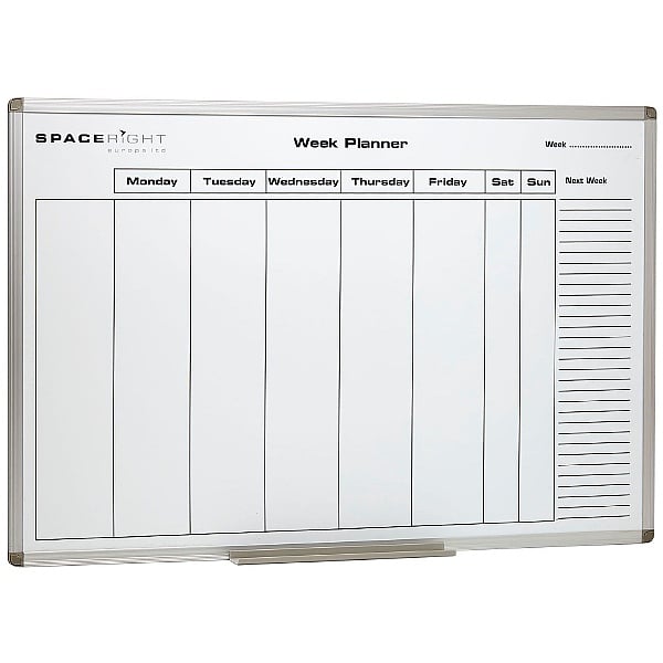 Weekly Planner Marked Magnetic Whiteboard