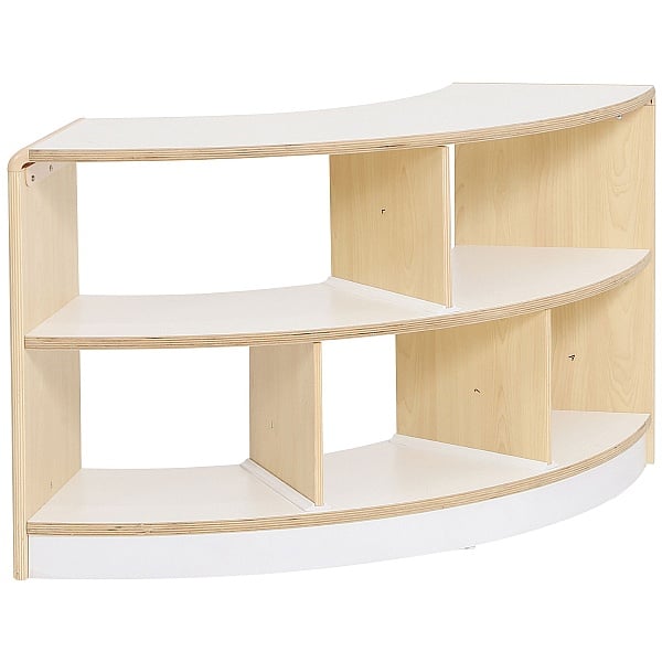 Open Back 2 Shelf Curved Classroom Storage Unit