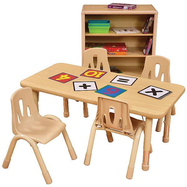 Elegant Rectangular Height Adjustable Classroom Tables | Free UK Delivery