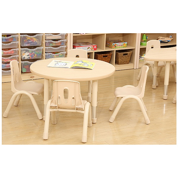Elegant Round Height Adjustable Classroom Table
