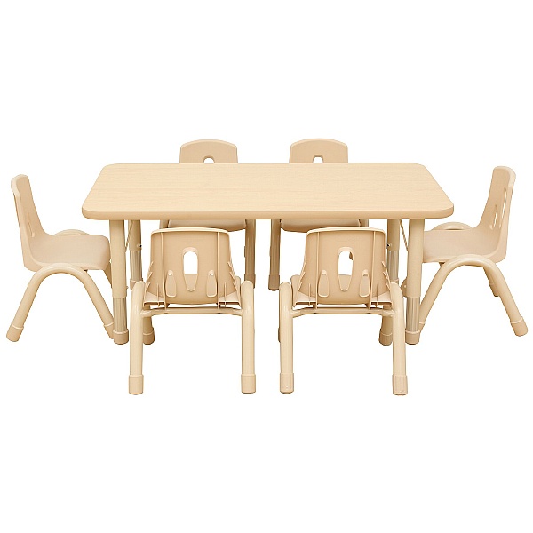 Rectangular Height Adjustable Classroom Tables