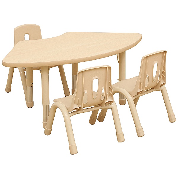 Fan Shaped Height Adjustable Classroom Table