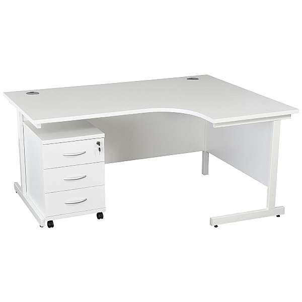 NEXT DAY Karbon K1 Ergonomic Cantilever Office Desks With Low Mobile Pedestal